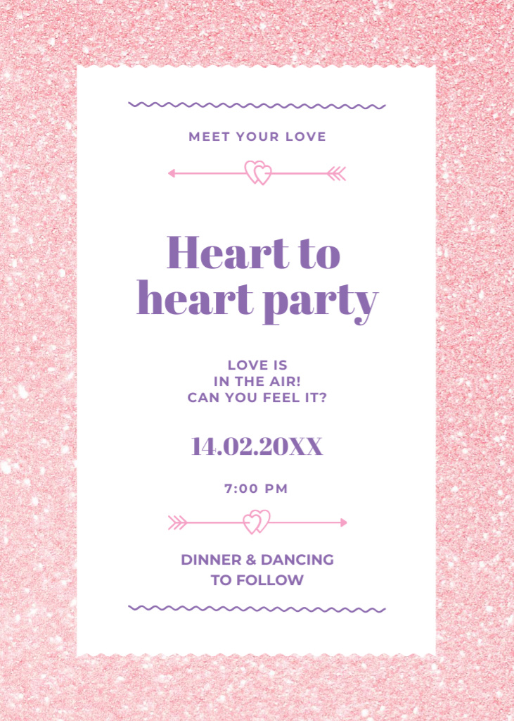 Ontwerpsjabloon van Invitation van Party Announcement on Pink