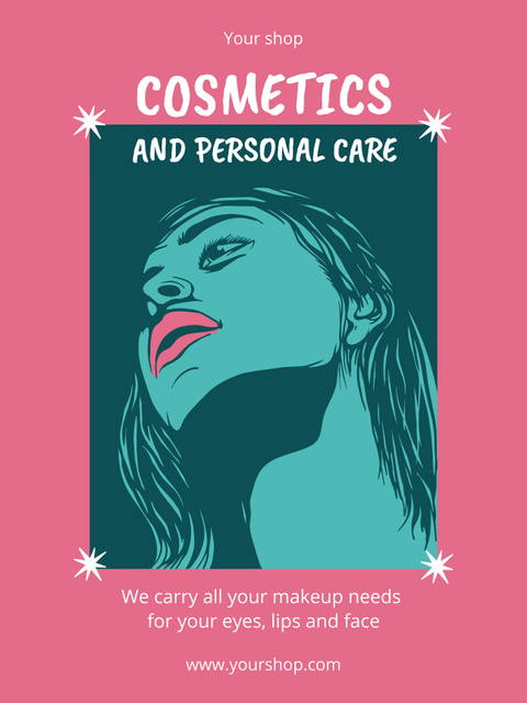 Ontwerpsjabloon van Poster 36x48in van Advanced Cosmetics And Skincare Shop In Pink Promotion