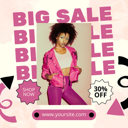 Bright Garments With Discounts And Clearance In Pink Offer Animated Post Design Template