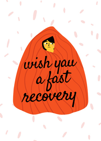 Get Well Soon and Fast Recovery for You Postcard 5x7in Vertical Design Template