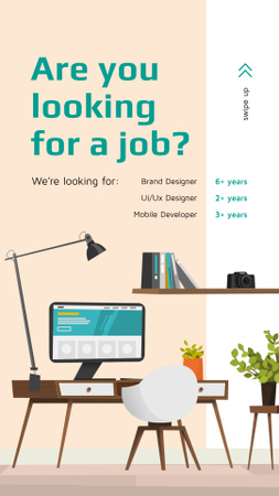 Job Offer in Office or From Home Instagram Story Modelo de Design