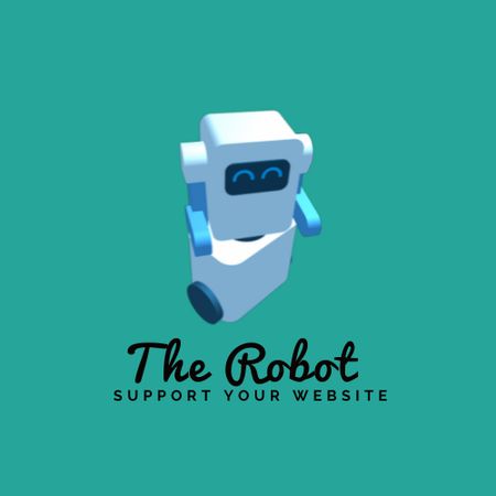 Digital Services Ad with Robot Animated Logo Design Template