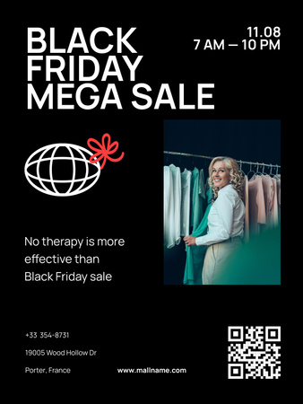 Apparel Sale on Black Friday Poster US Design Template