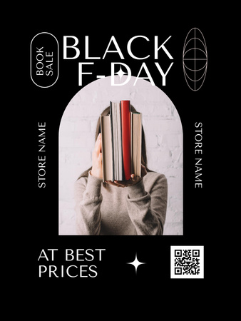 Books Sale on Black Friday Poster US Design Template