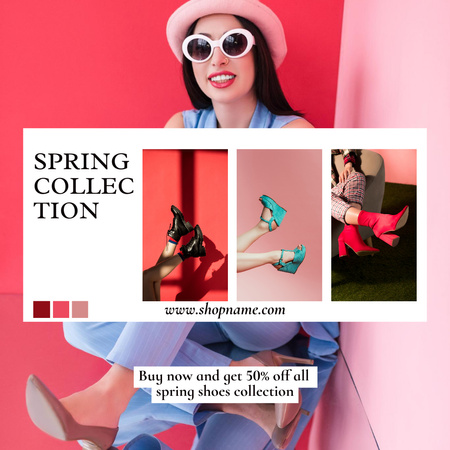 Designvorlage Spring Sale Announcement Collage Women's Collection für Instagram AD
