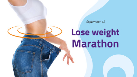 Lose Weight Marathon Announcement FB event cover Design Template