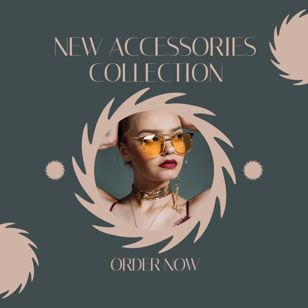 Designvorlage New Accessories Collection With Sunglasses für Instagram