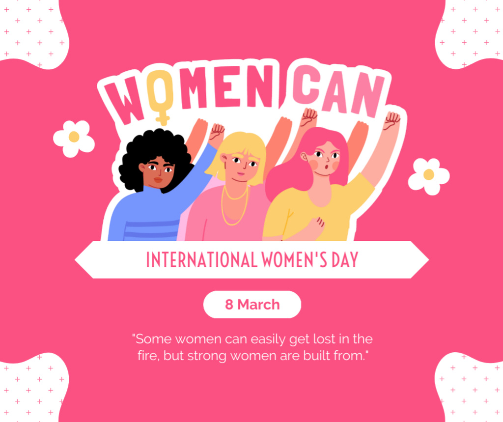 Inspiration for Women on Women's Day Holiday Facebook Design Template