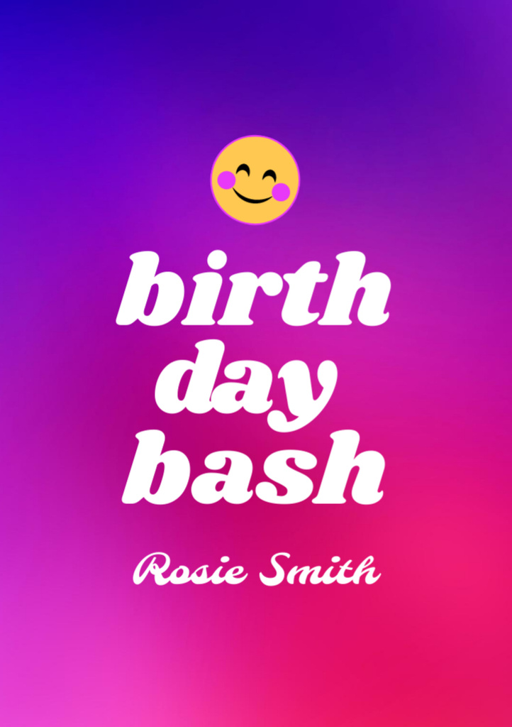Szablon projektu Birthday Party Announcement with Cute Smiley Face Flyer A7