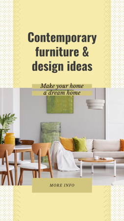 Contemporary Furniture and Design Instagram Story Modelo de Design