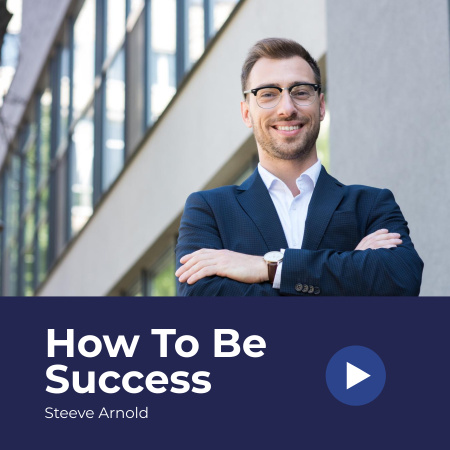 Özel Sunucu ile Başarı ile ilgili Bölüm Podcast Cover Tasarım Şablonu