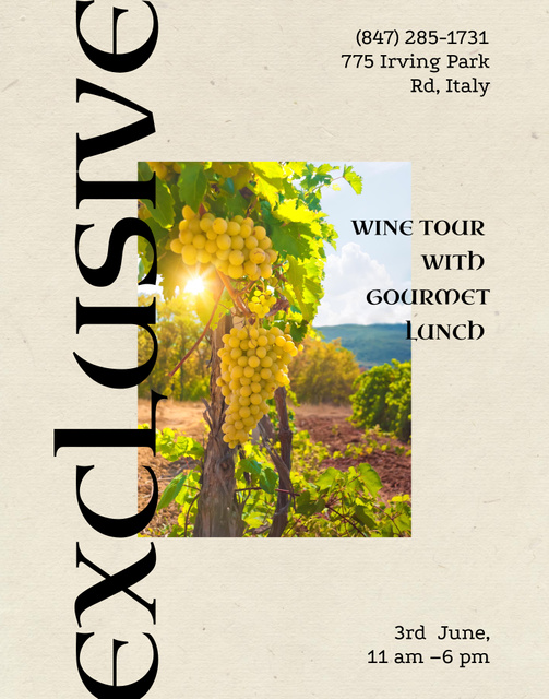 Wine Tasting on Sunny Farm Poster 22x28in Πρότυπο σχεδίασης
