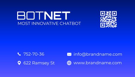 Szablon projektu Usługi tworzenia innowacyjnych chatbotów Business Card US