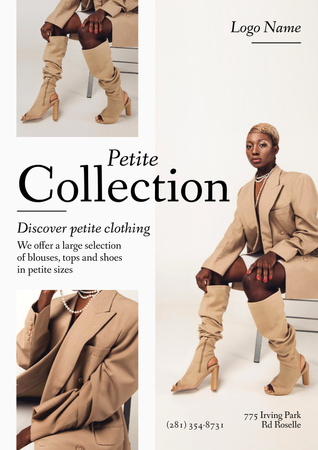 Petite Clothing Collection Ad Poster Design Template