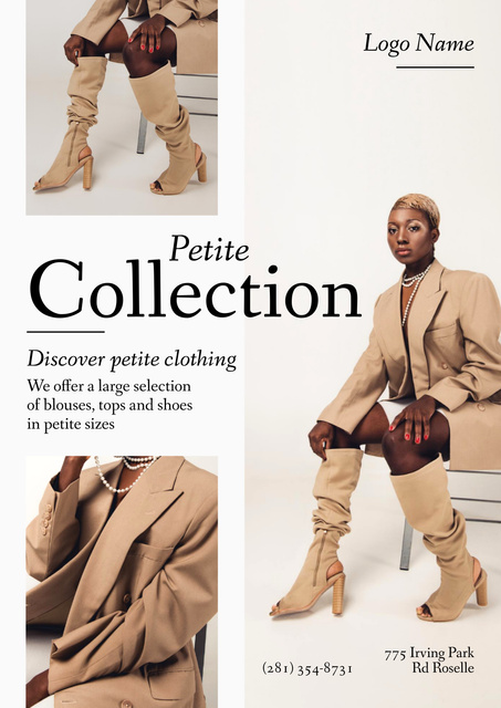 Petite Clothing Collection Ad Poster Šablona návrhu
