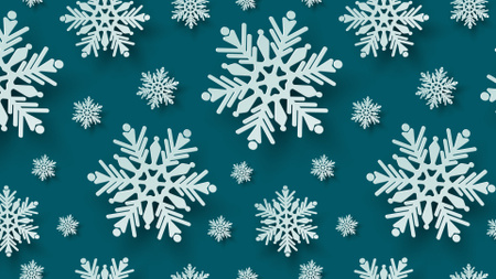 Beautiful Snowflakes of Different Sizes Zoom Background Design Template