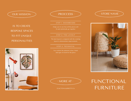 Stylish Home Interior Offer Brochure 8.5x11in Z-fold Tasarım Şablonu