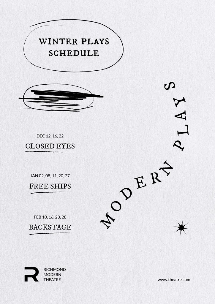 Modern Theatrical Play Poster – шаблон для дизайну