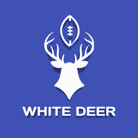 Sport Team Emblem with Deer's Horns Logo 1080x1080pxデザインテンプレート