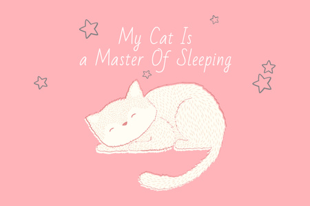 Citation about sleeping cat Gift Certificate – шаблон для дизайну