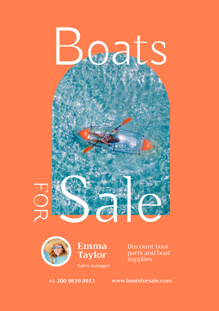 Template di design Boat Sale Ad Poster