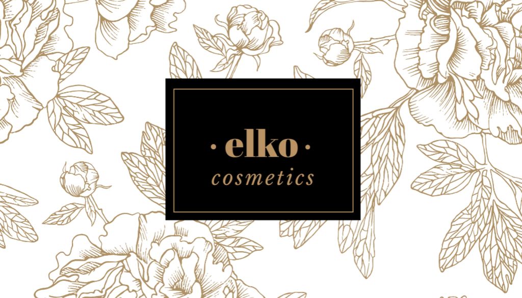 Template di design Offer of Eco Cosmetics on Flowers Business Card US