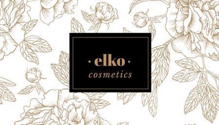 Designvorlage Offer of Eco Cosmetics on Flowers für Business Card US