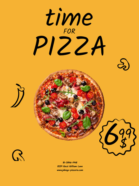 Slice of Pizza for Restaurant Offer Poster US Modelo de Design