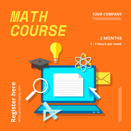 Designvorlage Anzeige des Mathematikkurses für Instagram
