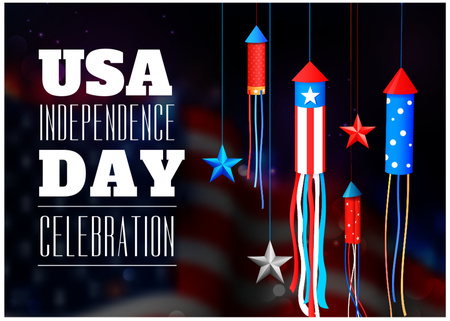 USA Independence Day Celebration Postcard 5x7in Design Template