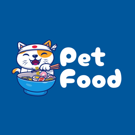 Plantilla de diseño de Emblema lindo para comida para mascotas Animated Logo 