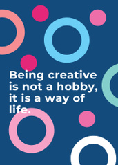 Creativity Quote On Colorful Circles Pattern