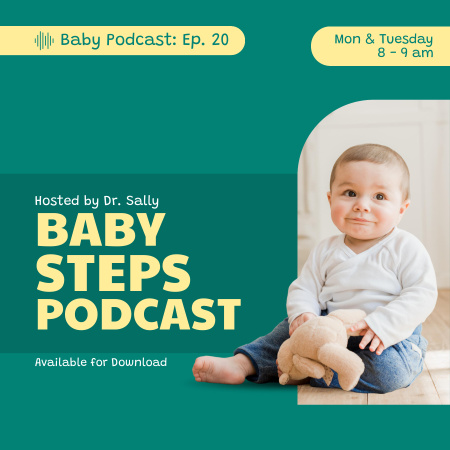 Baby  Podcast Announcement Podcast Cover – шаблон для дизайна