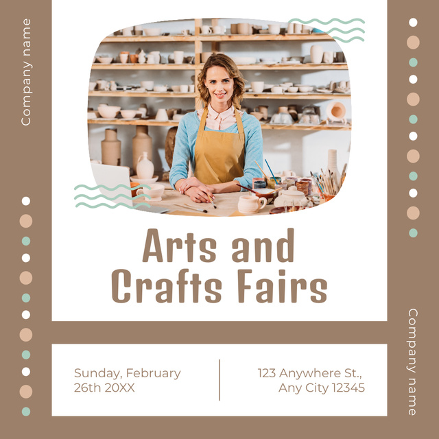 Art and Craft Fair Announcement with Young Craftswoman Instagram Šablona návrhu
