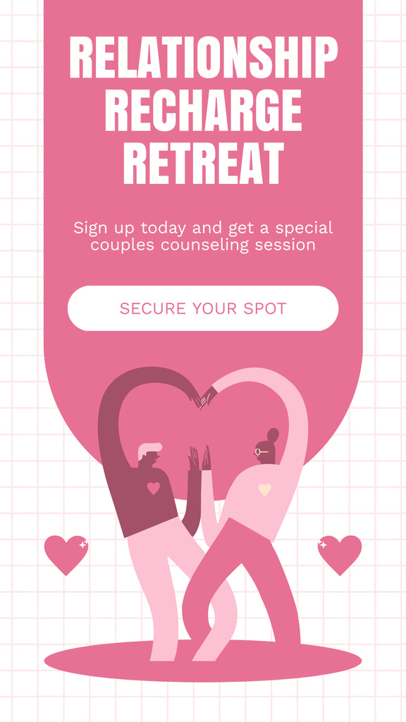 Modèle de visuel Services for Recharge and Relationship Retreat - Instagram Story