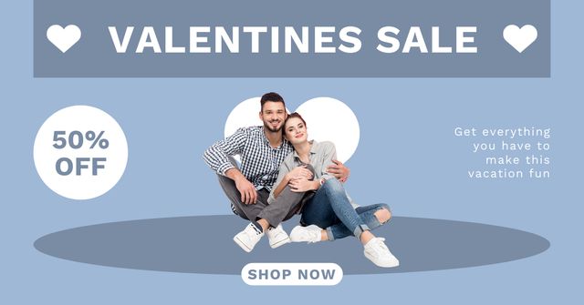 Ontwerpsjabloon van Facebook AD van Valentine's Day Bargain Bonanza