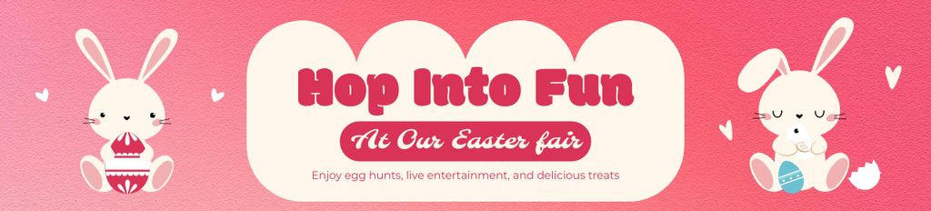 Easter Ad with Cute Holiday Bunnies Ebay Store Billboardデザインテンプレート