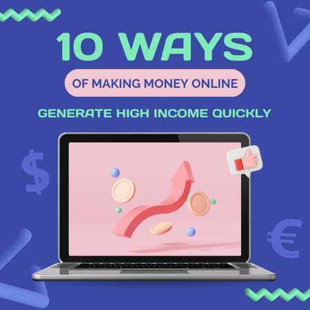 Modèle de visuel Tactiques utiles pour gagner de l'argent en ligne - Animated Post