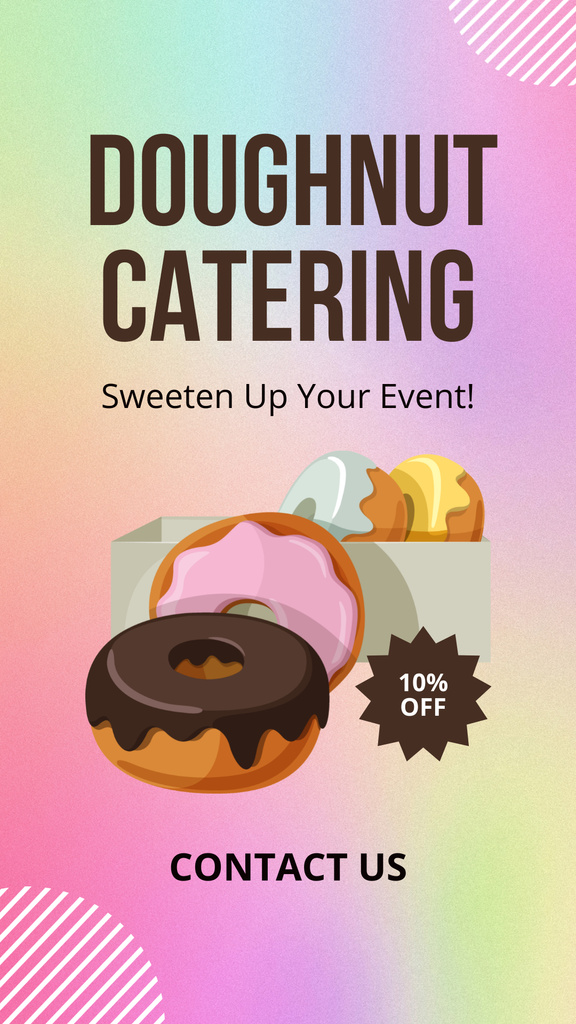 Doughnut Shop with Catering Services Instagram Story Modelo de Design