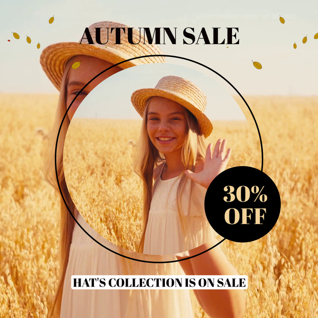 Ontwerpsjabloon van Animated Post van Autumn Sale Hat Collection