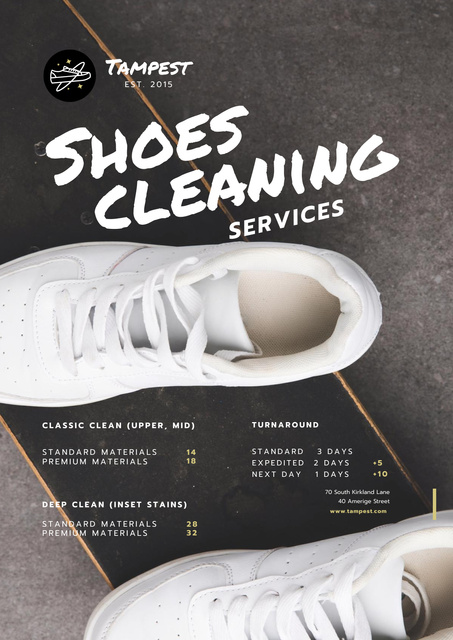 Sneakers Cleaning Services Promotion Poster Modelo de Design