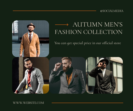 Autumn Fashion Collection for Men Facebookデザインテンプレート