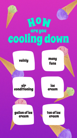 Colorful falling ice creams illustration Instagram Story Πρότυπο σχεδίασης