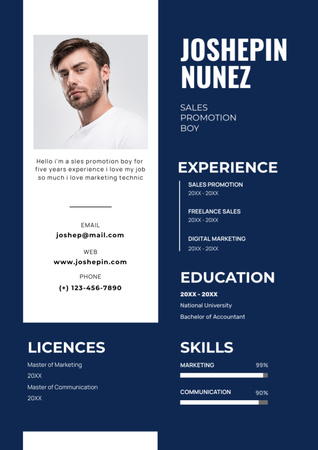Sales Promotion Specialist With Work Experience Resume Design Template
