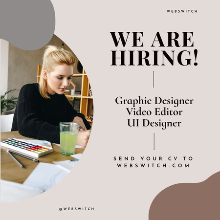 Anúncio de contratação de designers gráficos Instagram Modelo de Design