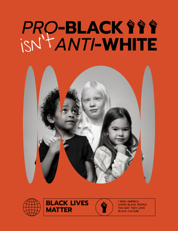 Ontwerpsjabloon van Poster 8.5x11in van Protest against Racism of Children