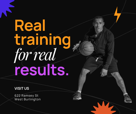 Real Basketball Training Promotion Facebook Design Template