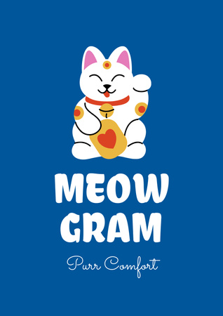 Szablon projektu cute śmieszne zabawka kot Poster