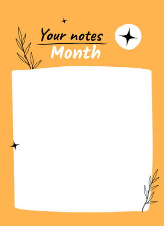 Ontwerpsjabloon van Notepad 4x5.5in van Monthly Planner with Leaves in Orange