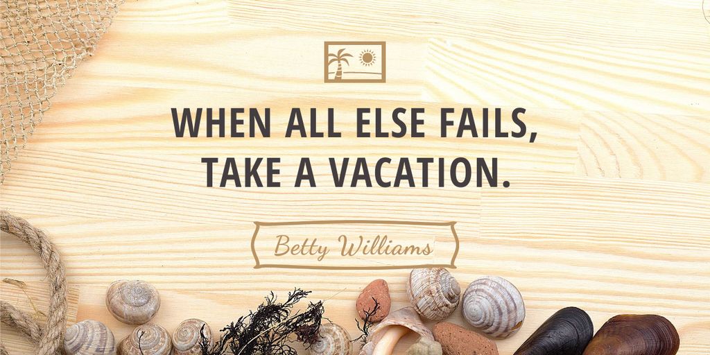 Travel inspiration with Shells on wooden background Image Design Template